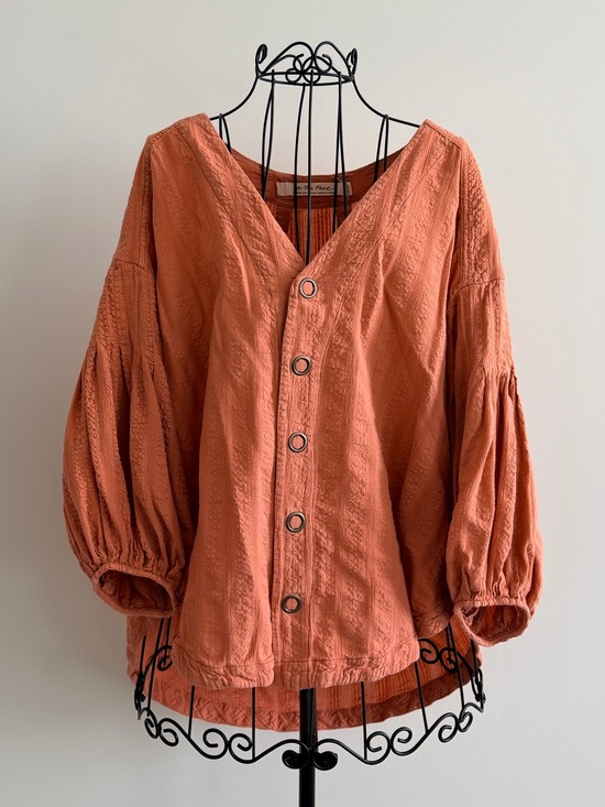 We The Free Tops - We The Free Button-Front Puff Sleeve Top - Rust